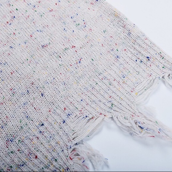 LAST ONE Frayed Confetti Distressed Knit Sweater - Picture 5 of 12